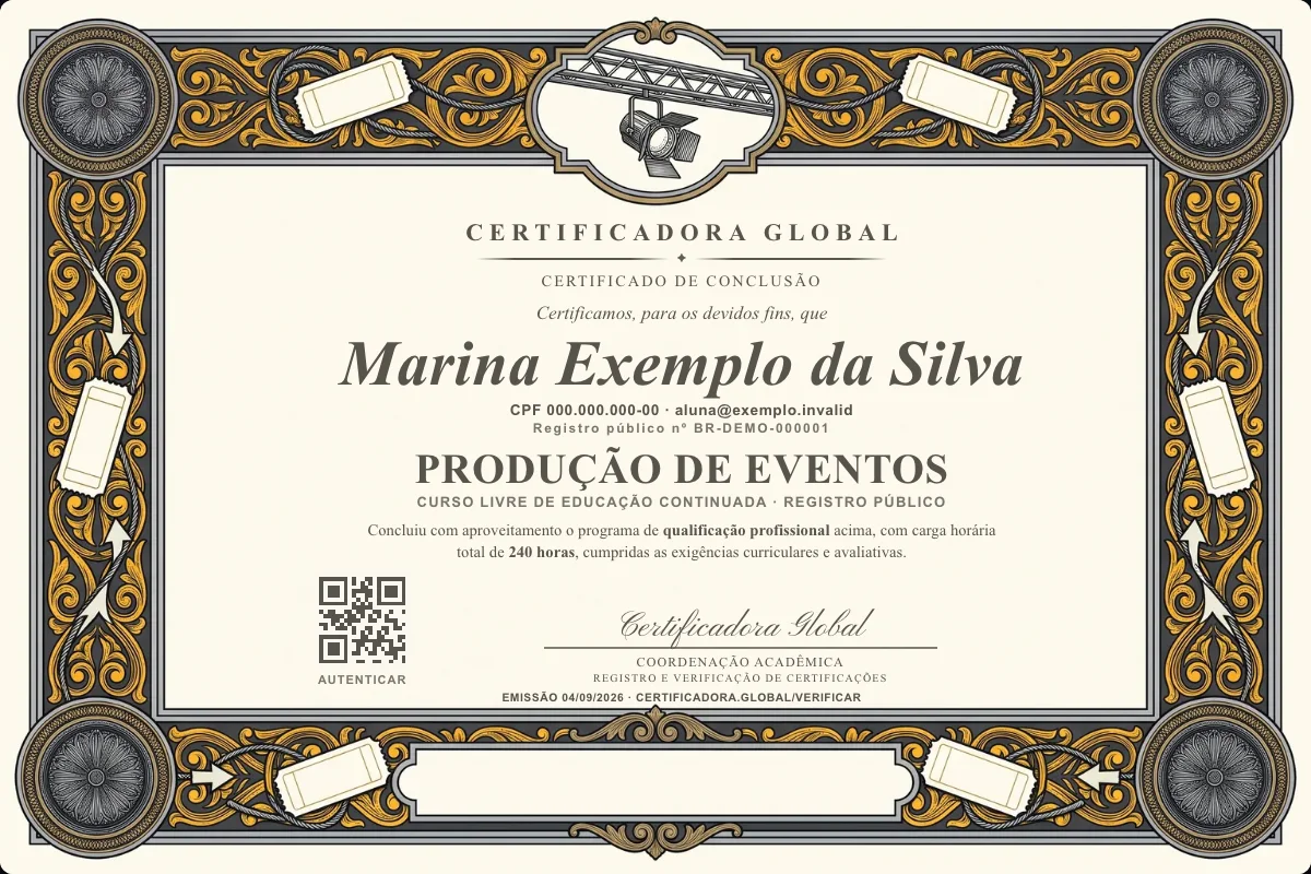 Capa do curso Produção de Eventos