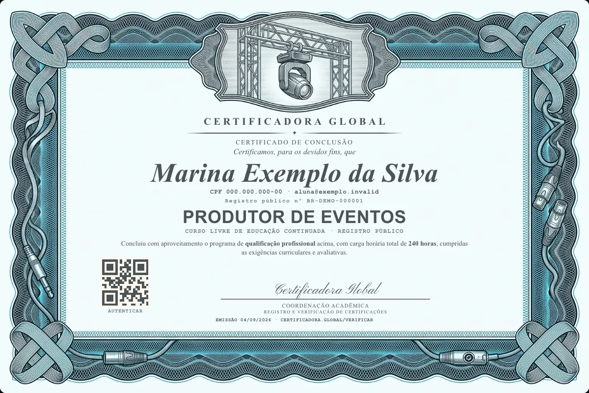 Capa do curso Produtor de Eventos