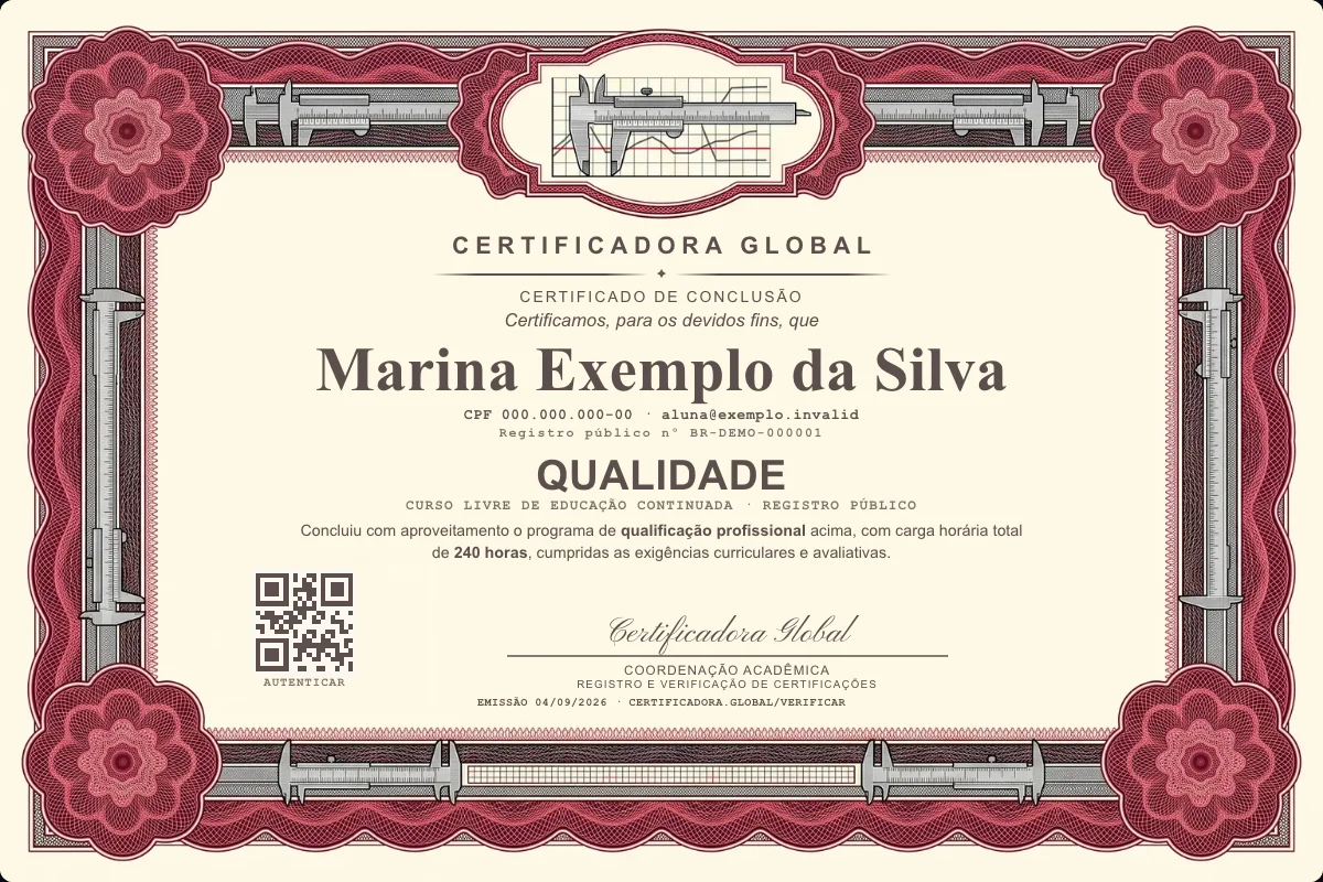 Capa do curso Qualidade