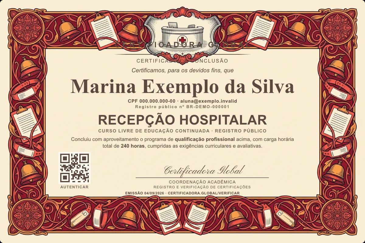 Capa do curso Recepção Hospitalar