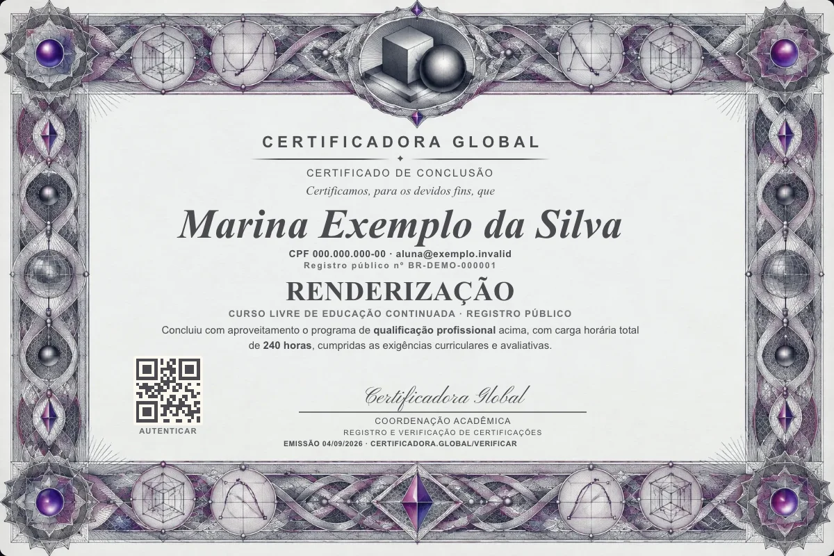 Capa do curso Renderização