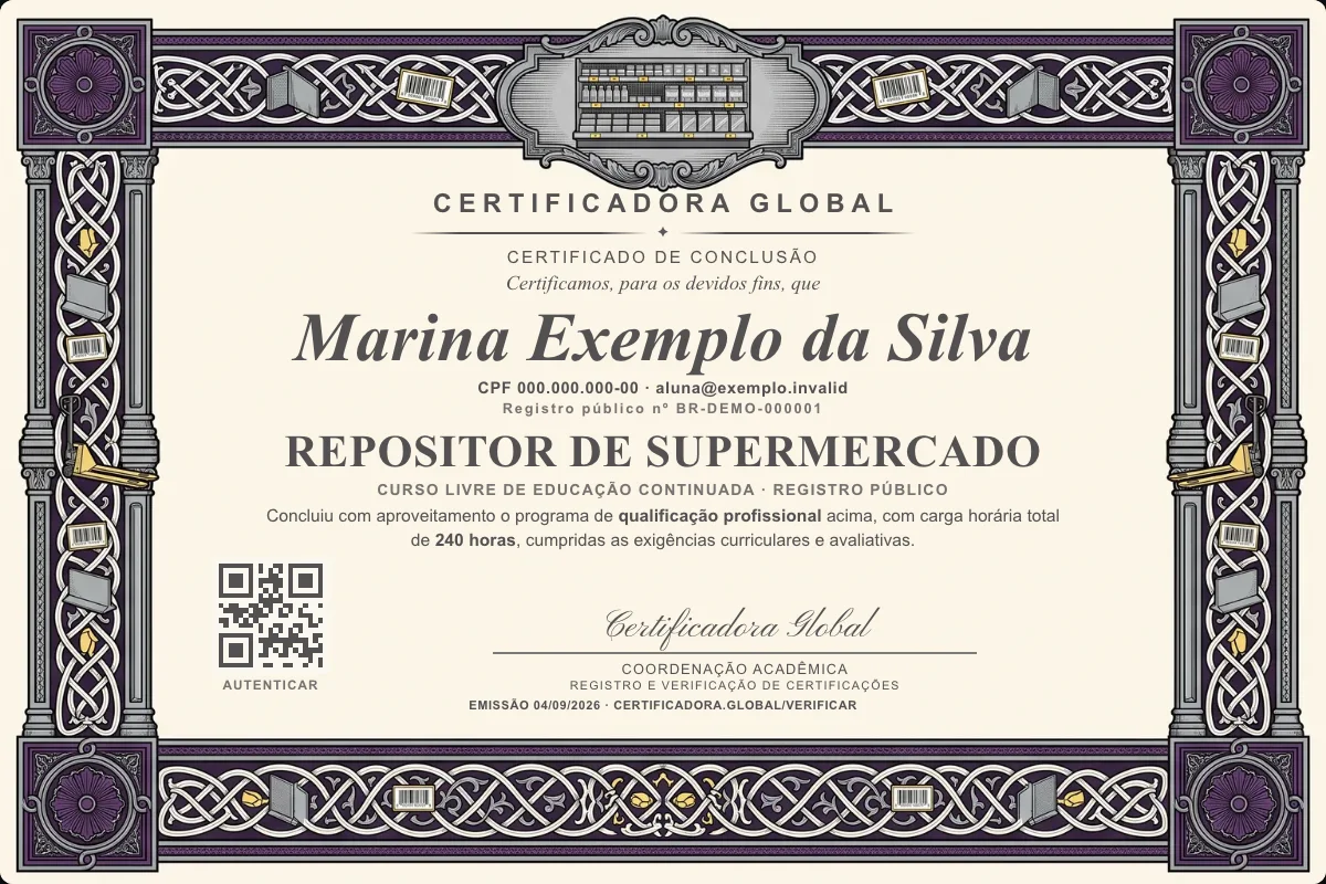 Capa do curso Repositor de Supermercado