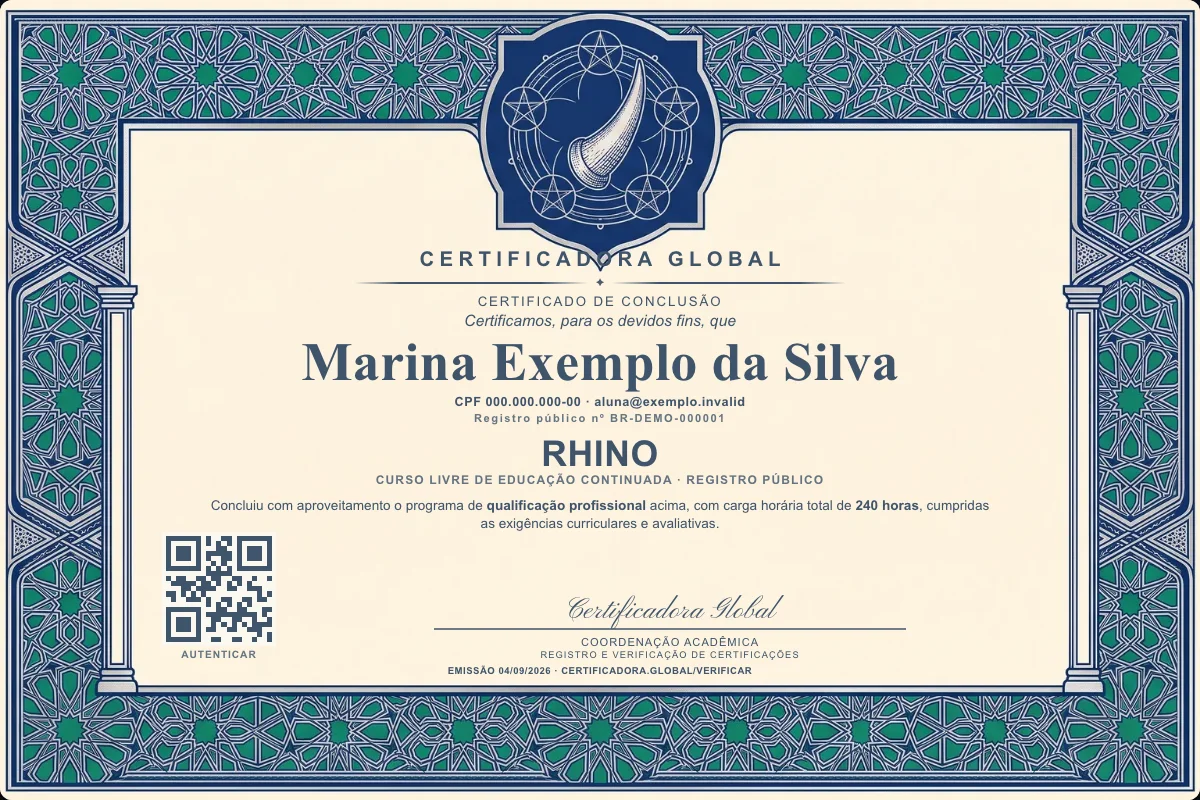 Capa do curso Rhino