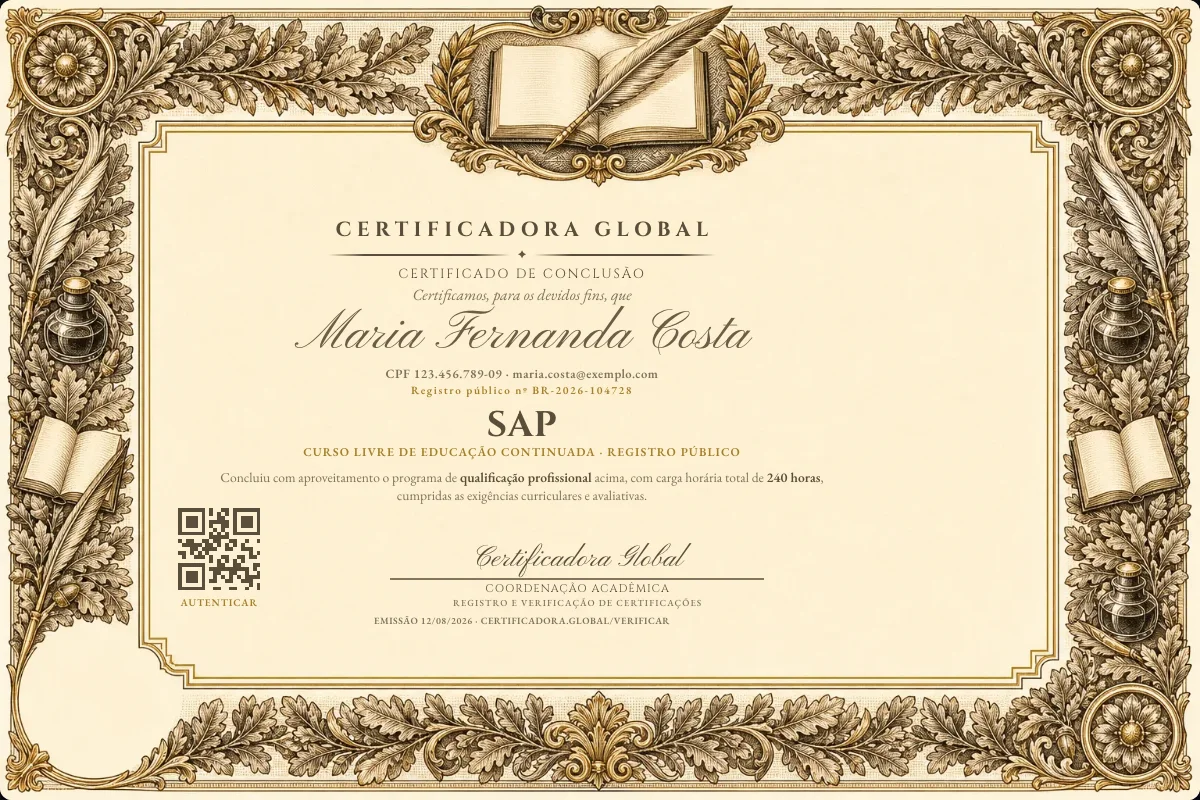 Capa do curso SAP