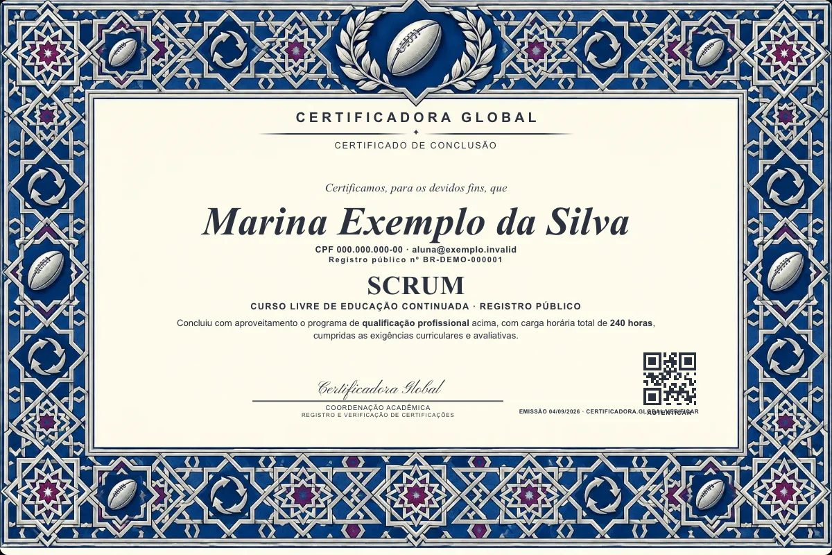 Capa do curso Scrum