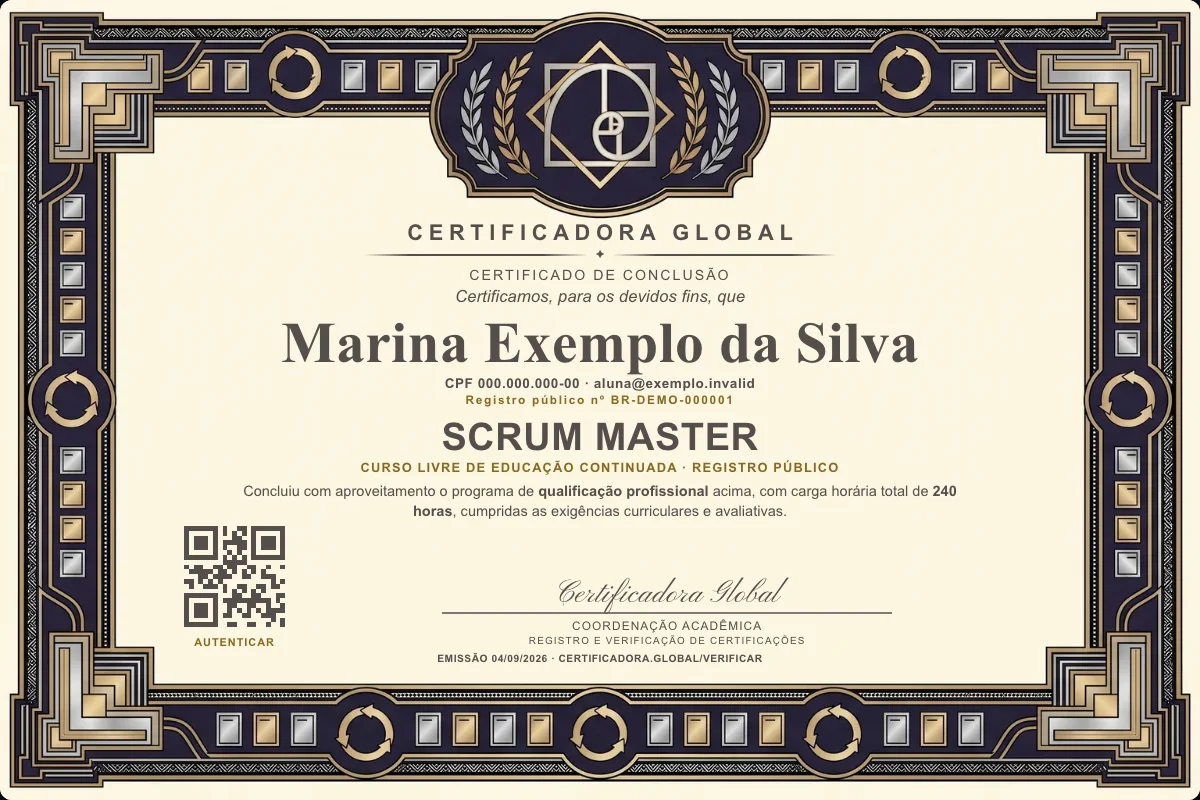 Capa do curso Scrum Master
