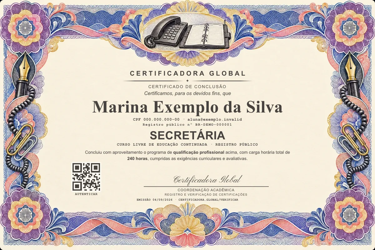 Capa do curso Secretária