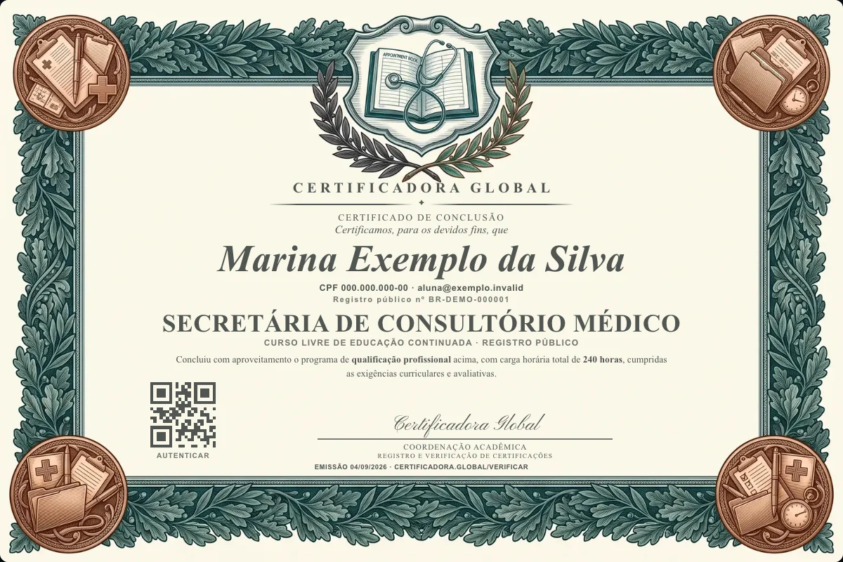 Capa do curso Secretária de Consultório Médico