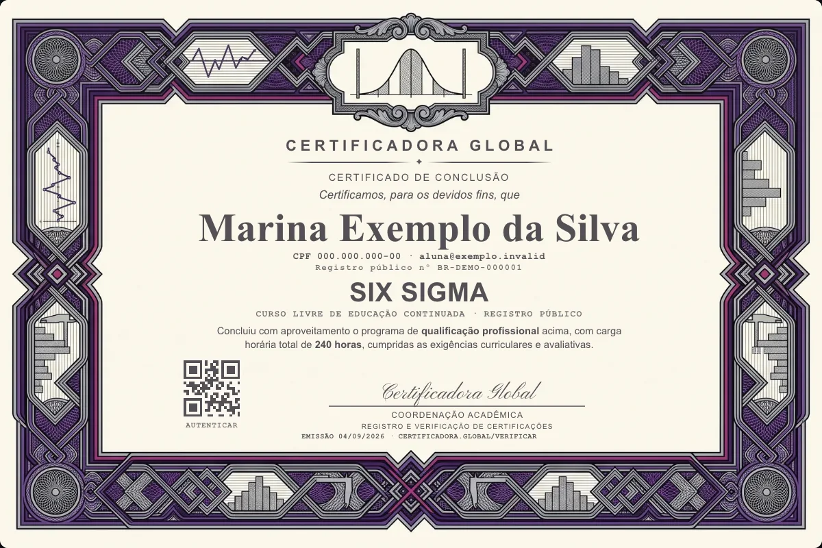 Capa do curso Six Sigma