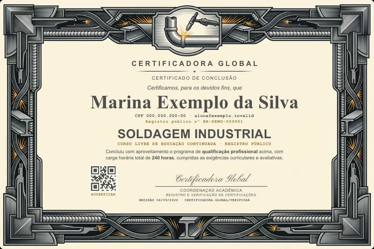 Capa do curso Soldagem Industrial