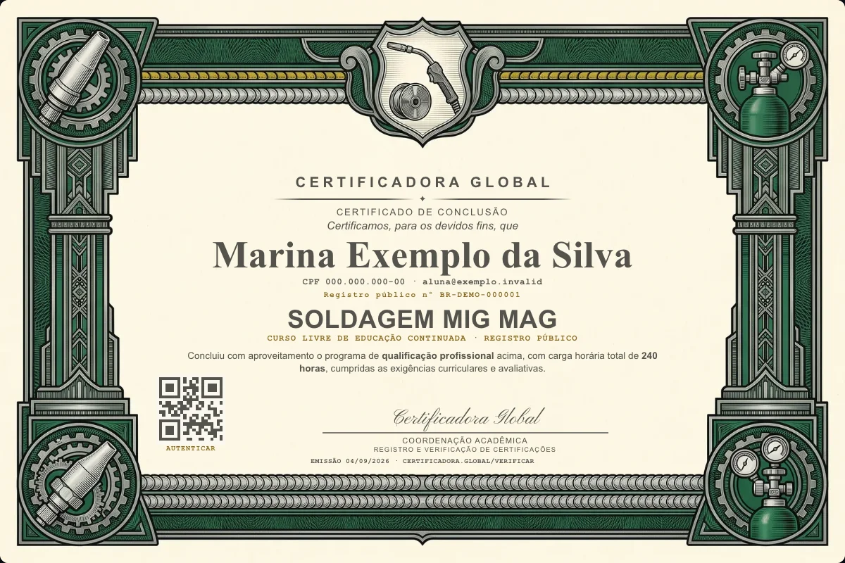 Capa do curso Soldagem Mig Mag