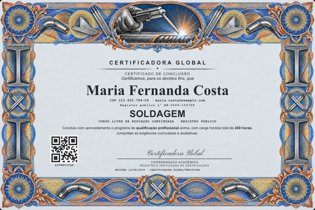Capa do curso Soldagem