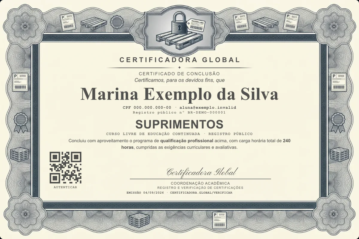 Capa do curso Suprimentos