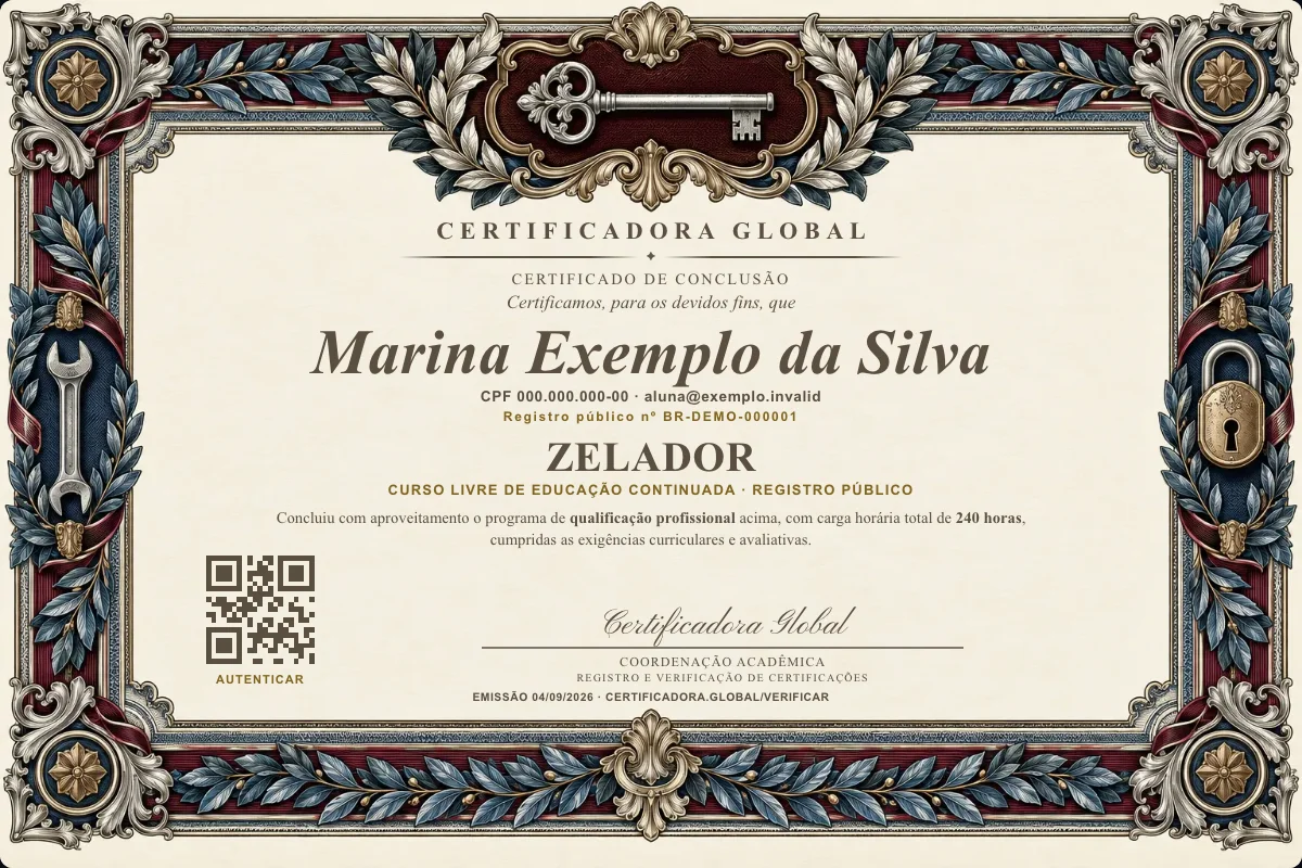 Capa do curso Zelador