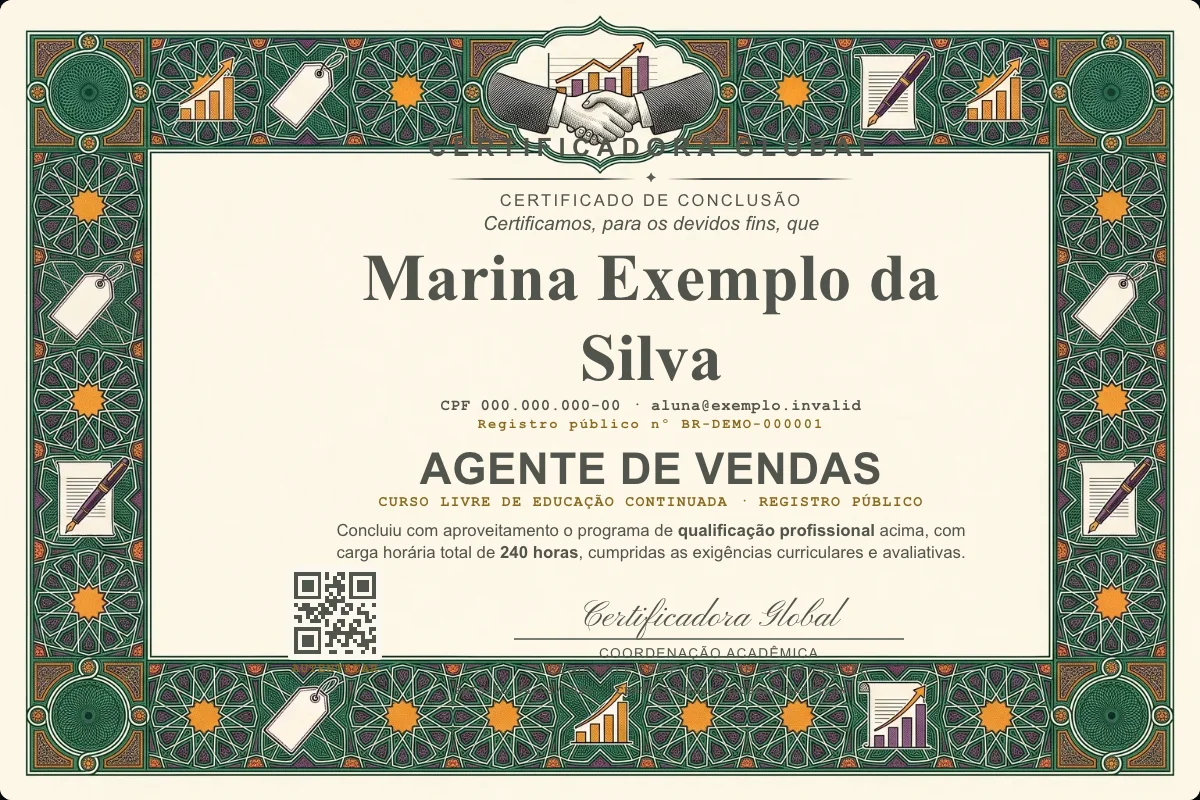 Capa do curso Agente de Vendas