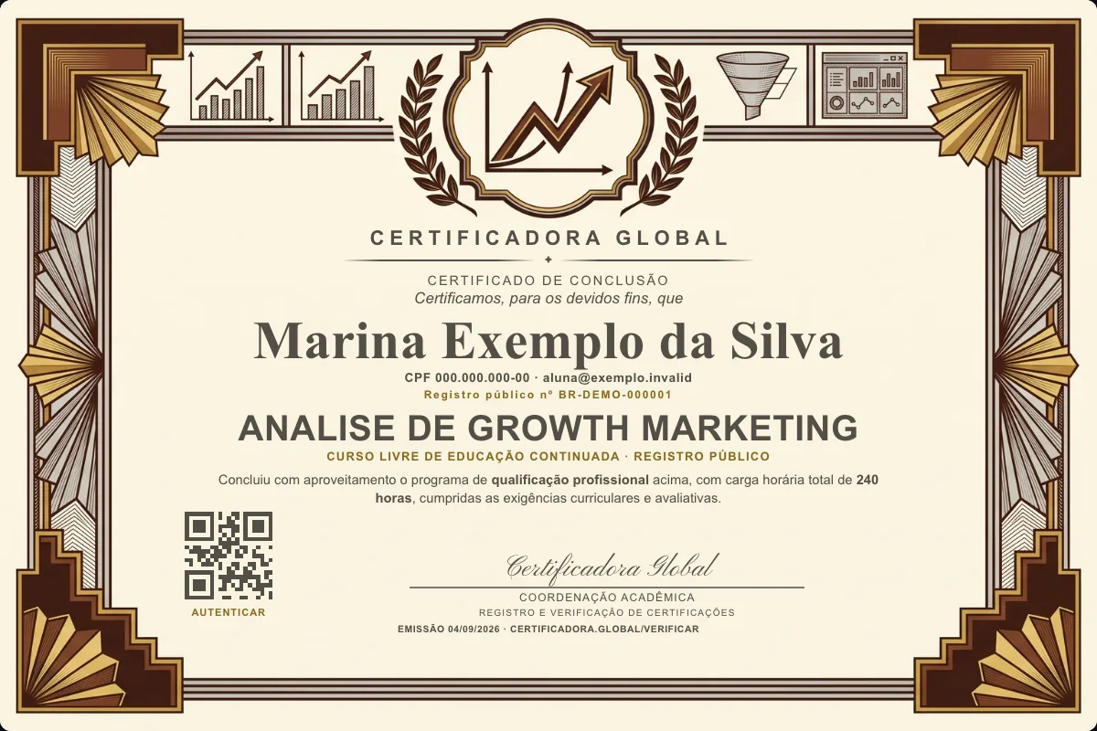 Capa do curso Analise de Growth Marketing