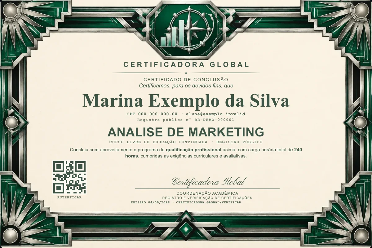 Capa do curso Analise de Marketing