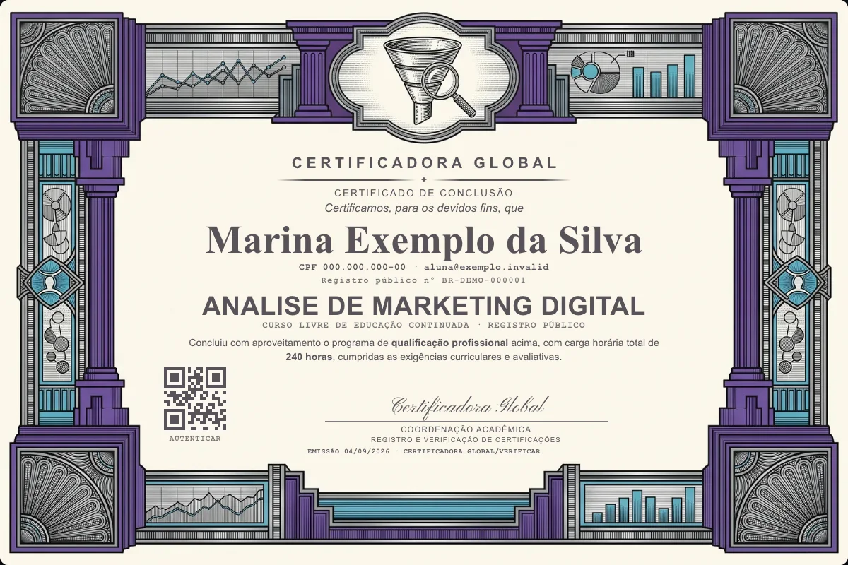 Capa do curso Analise de Marketing Digital