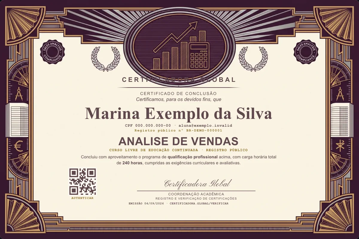Capa do curso Analise de Vendas