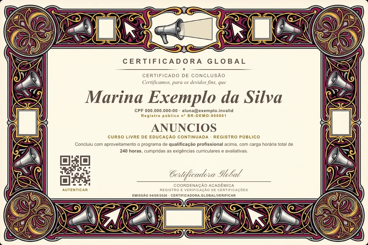Capa do curso Anuncios