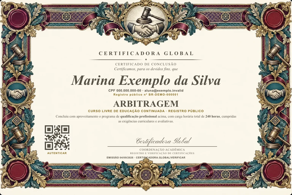 Capa do curso Arbitragem