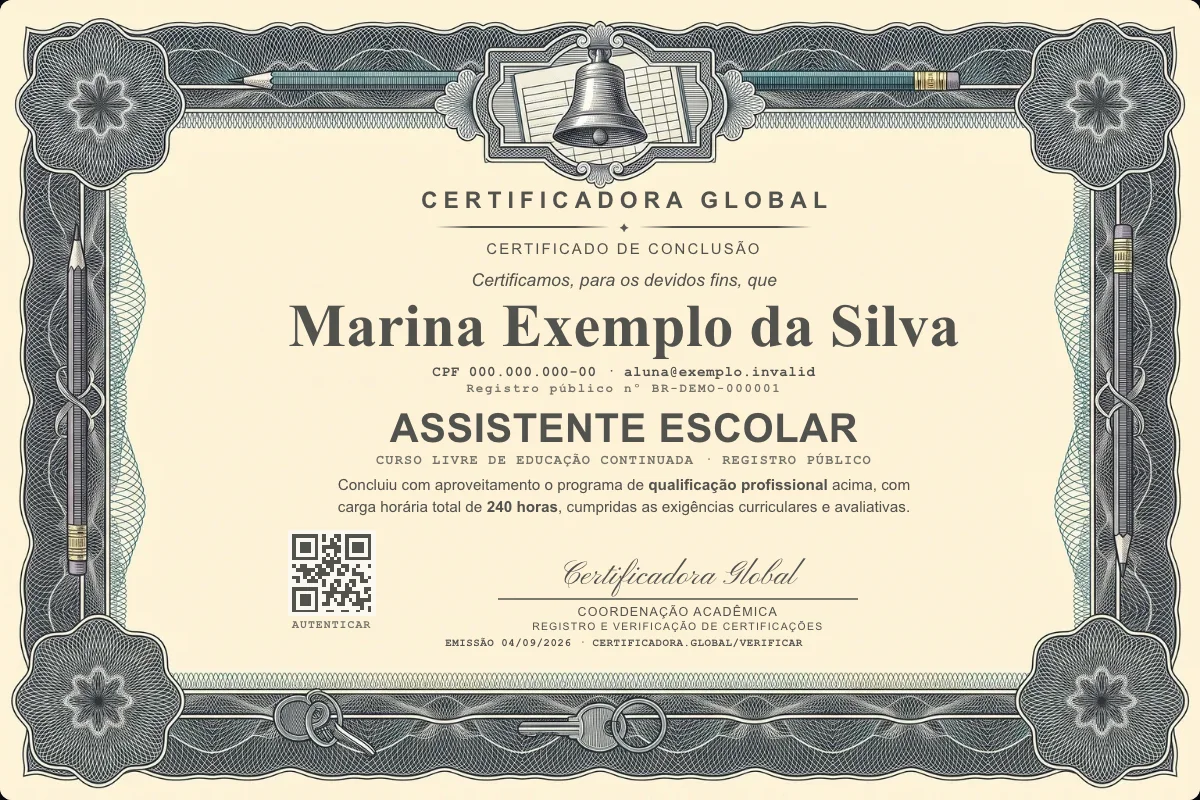Capa do curso Assistente Escolar