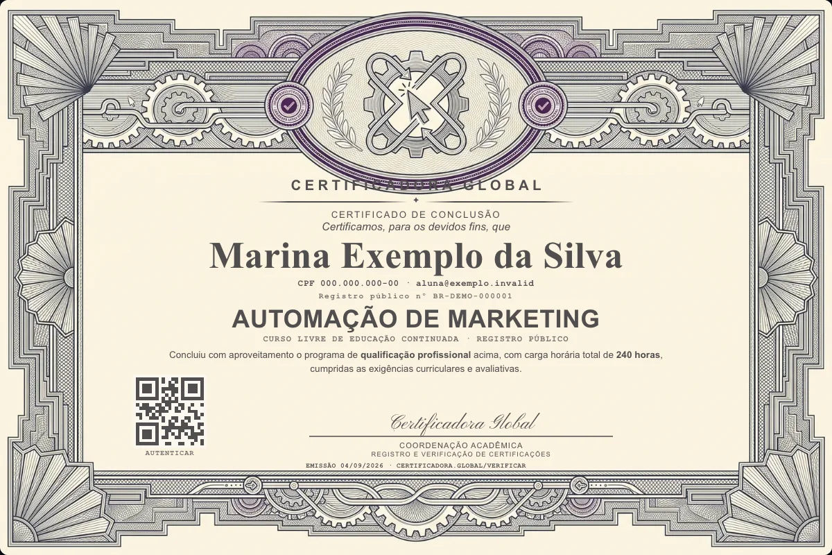 Capa do curso Automação de Marketing