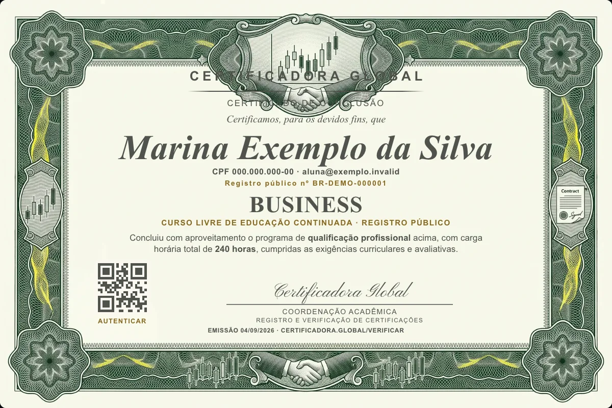 Capa do curso Business
