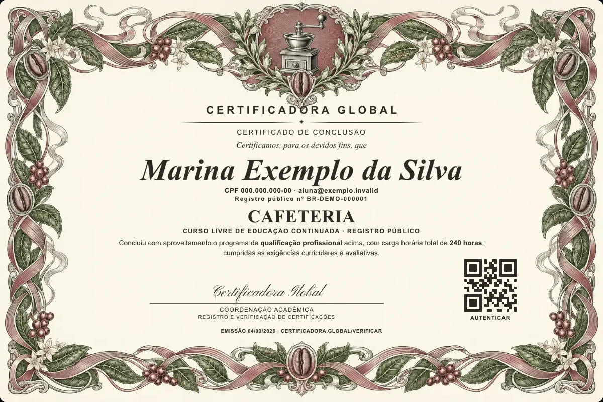 Capa do curso Cafeteria
