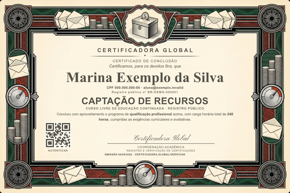 Capa do curso Captação de Recursos