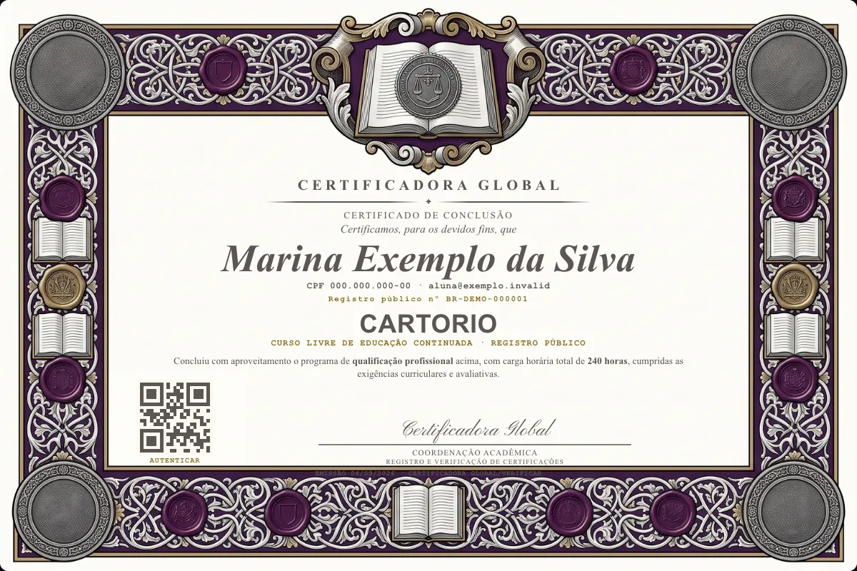 Capa do curso Cartorio