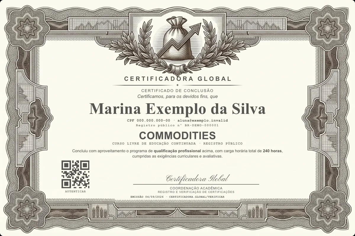Capa do curso Commodities