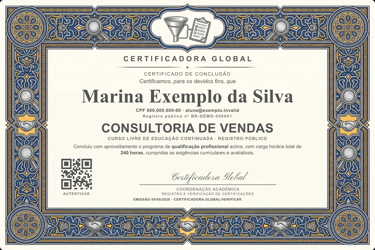 Capa do curso Consultoria de Vendas