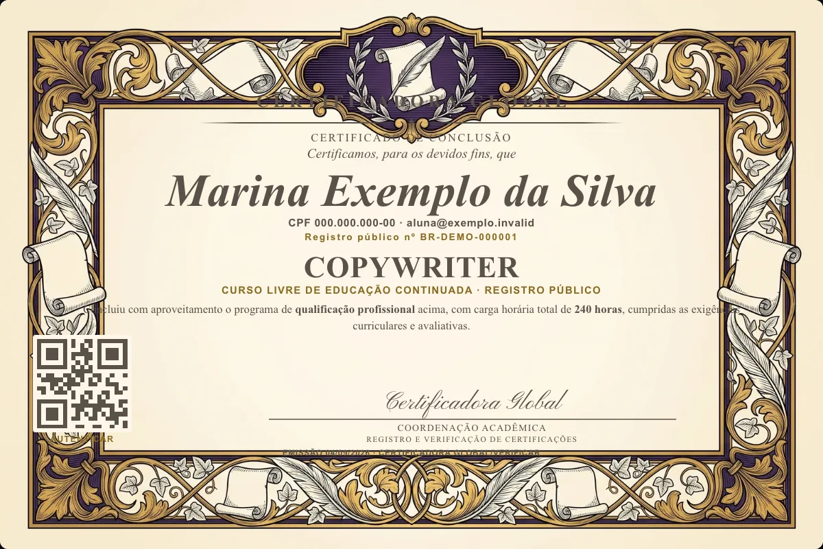 Capa do curso Copywriter