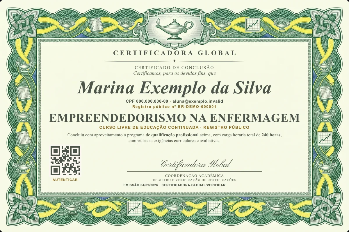 Capa do curso Empreendedorismo na Enfermagem