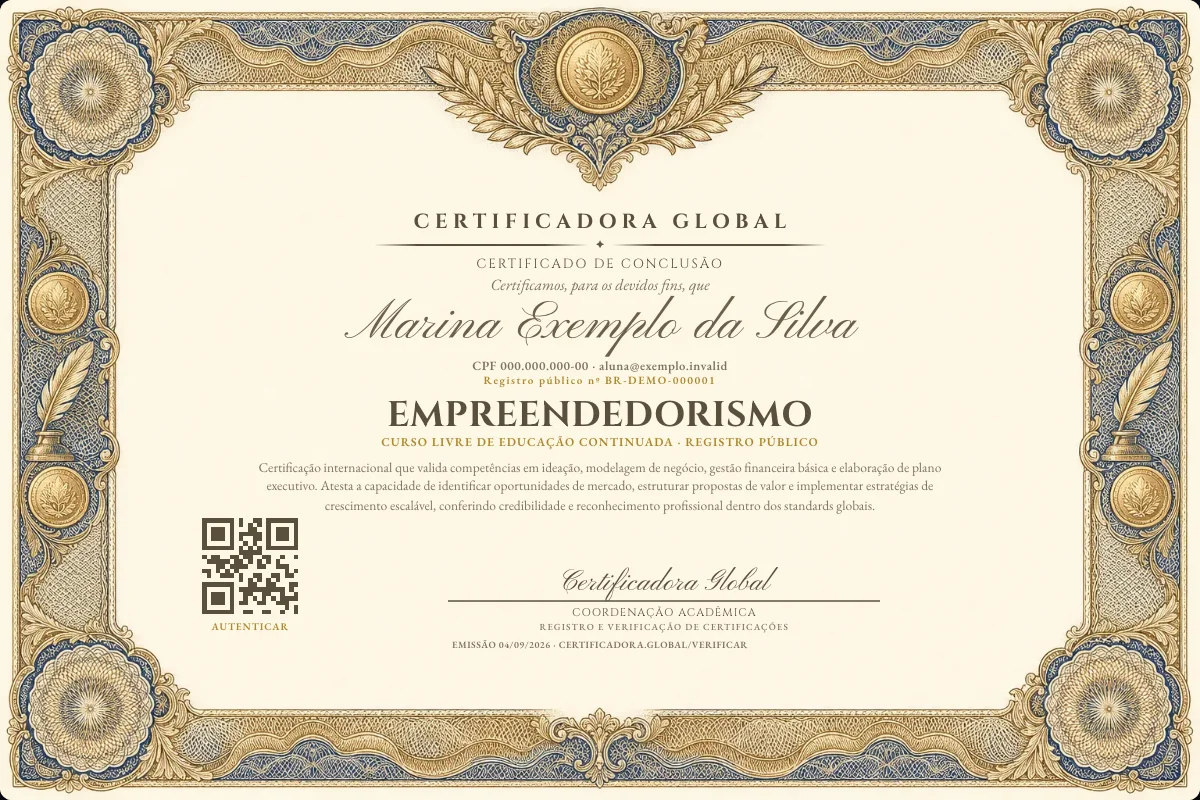 Capa do curso Empreendedorismo