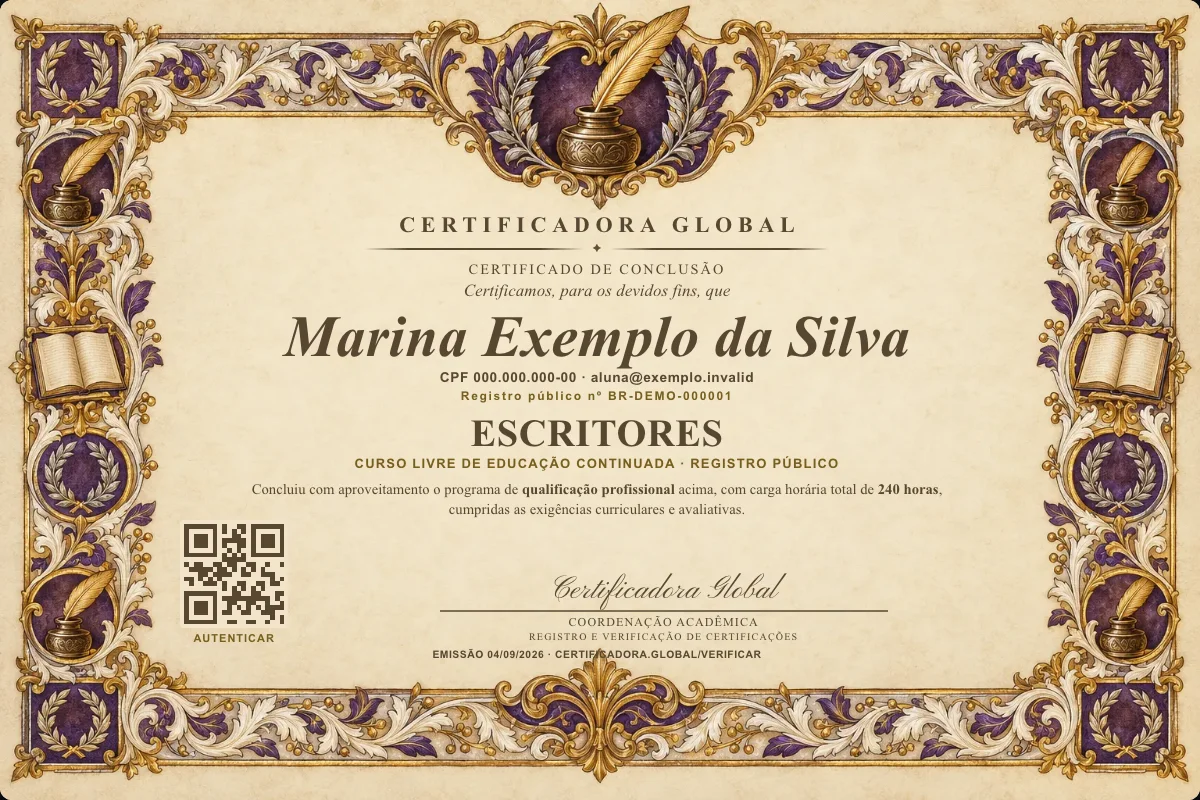 Capa do curso Escritores