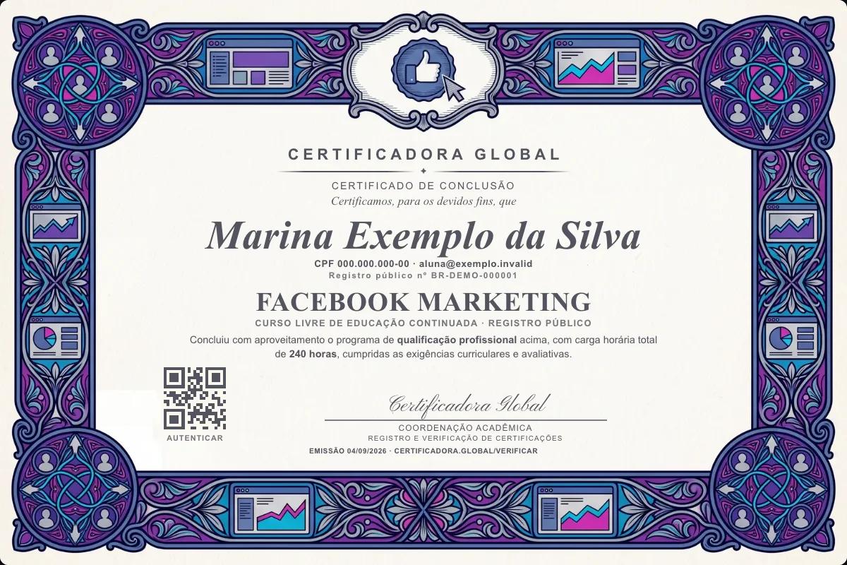 Capa do curso Facebook Marketing
