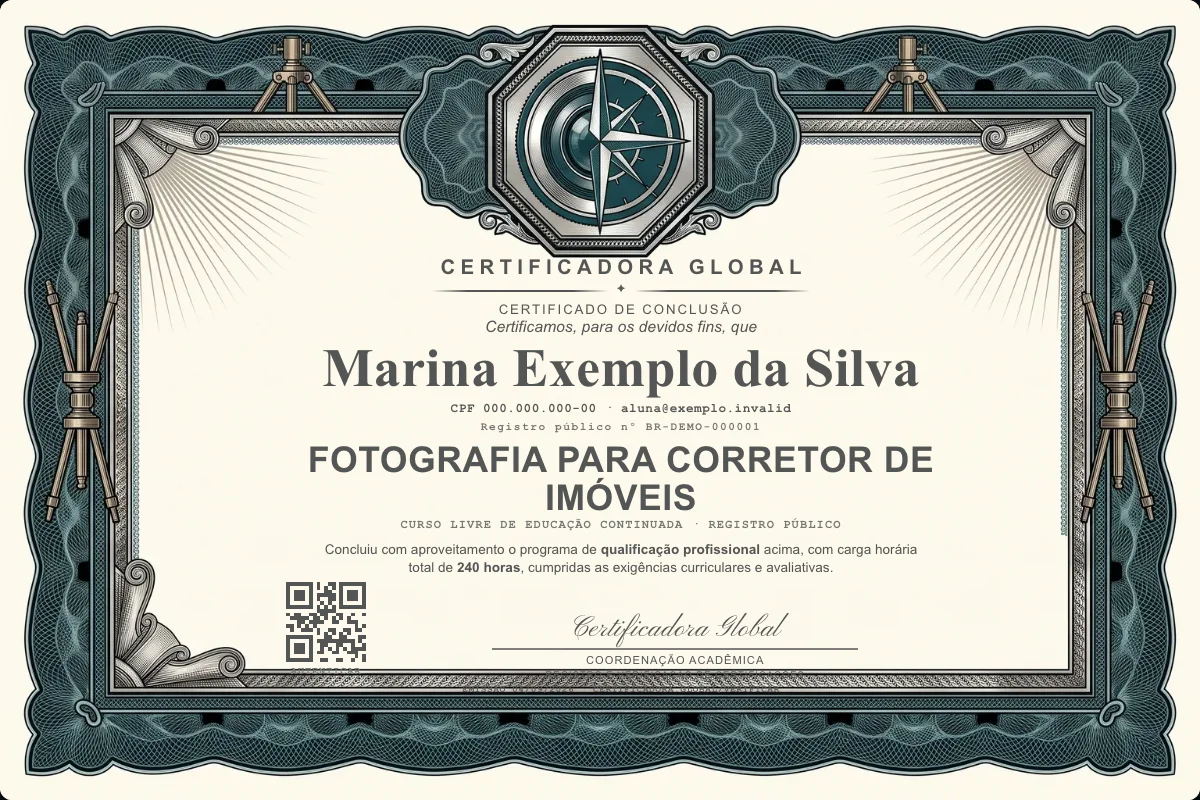 Capa do curso Fotografia para Corretor de Imóveis