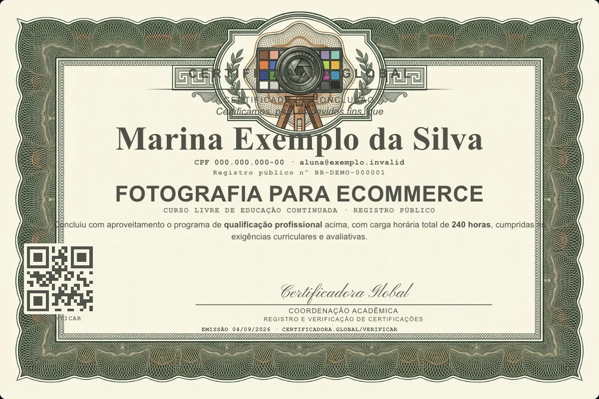 Capa do curso Fotografia para Ecommerce