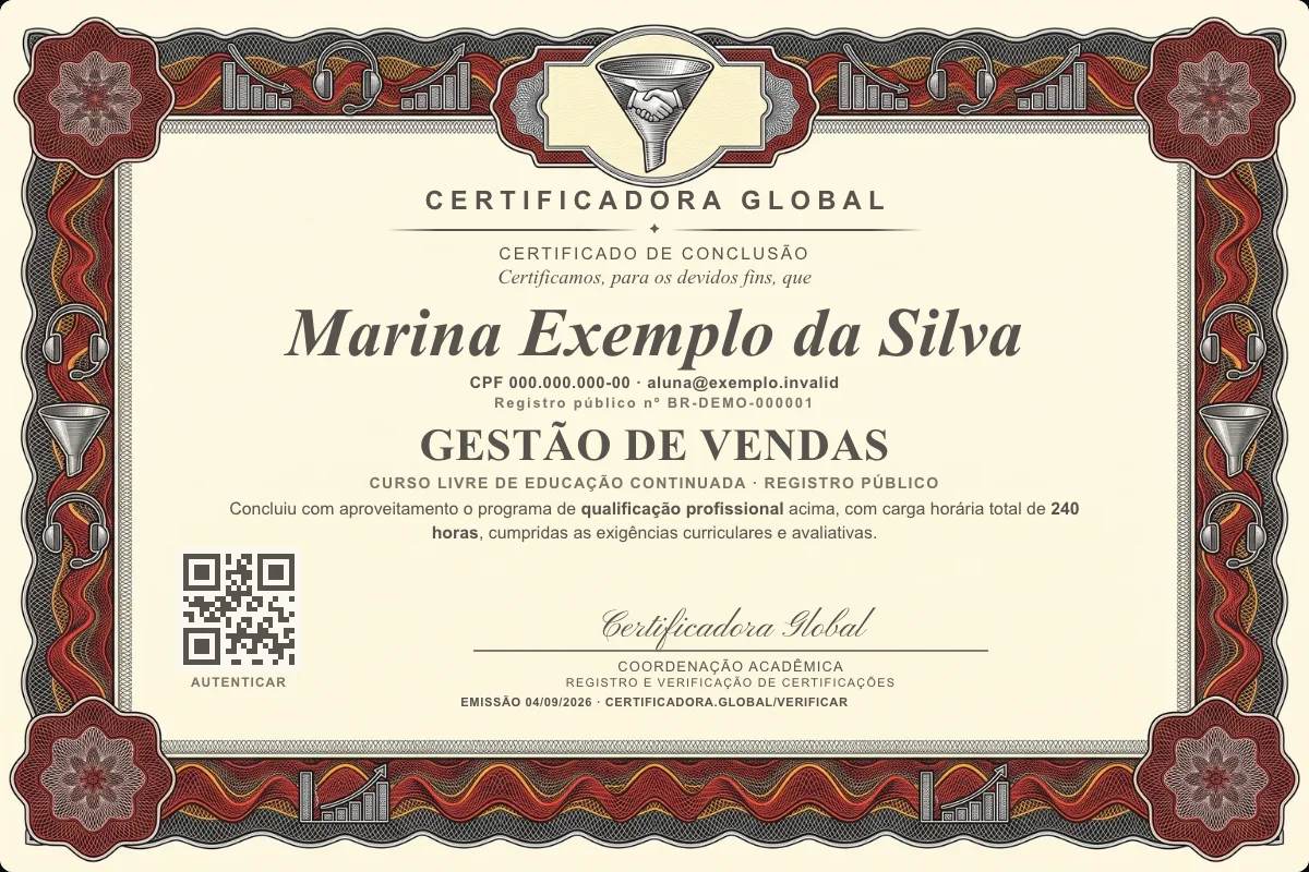 Capa do curso Gestão de Vendas