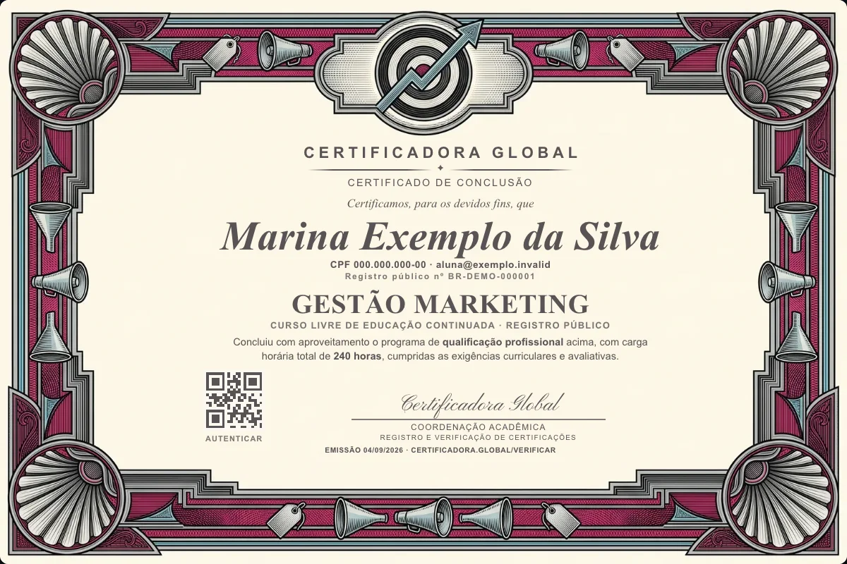 Capa do curso Gestão Marketing