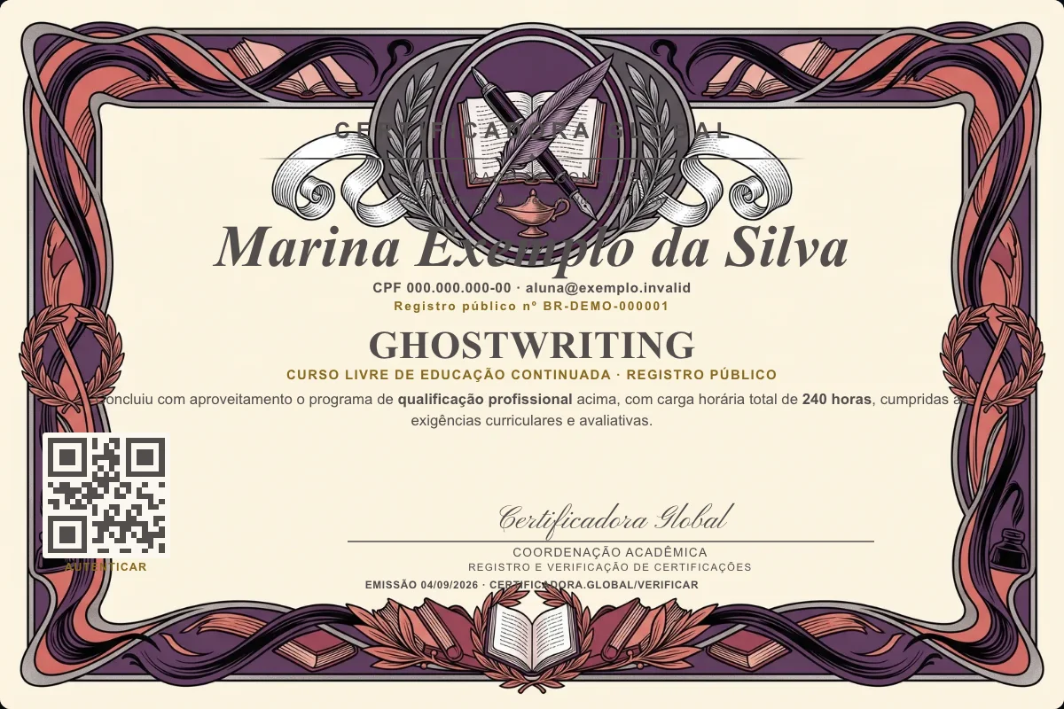 Capa do curso Ghostwriting