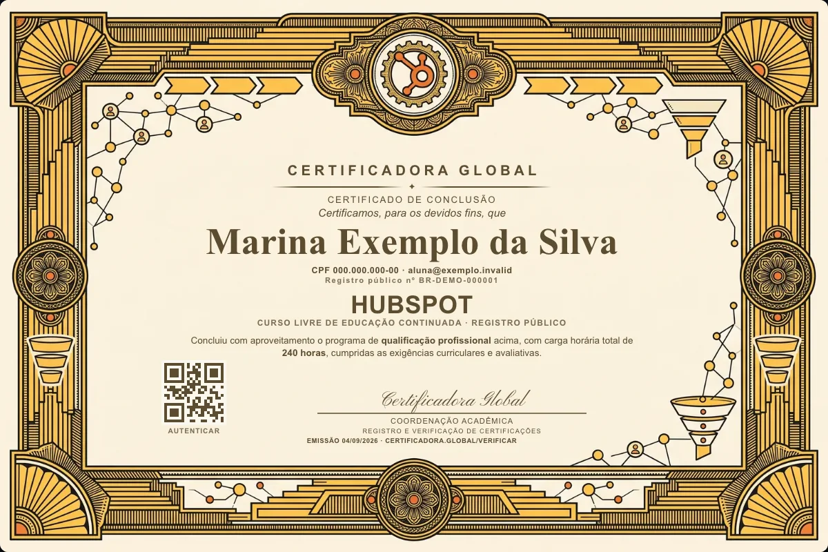 Capa do curso Hubspot