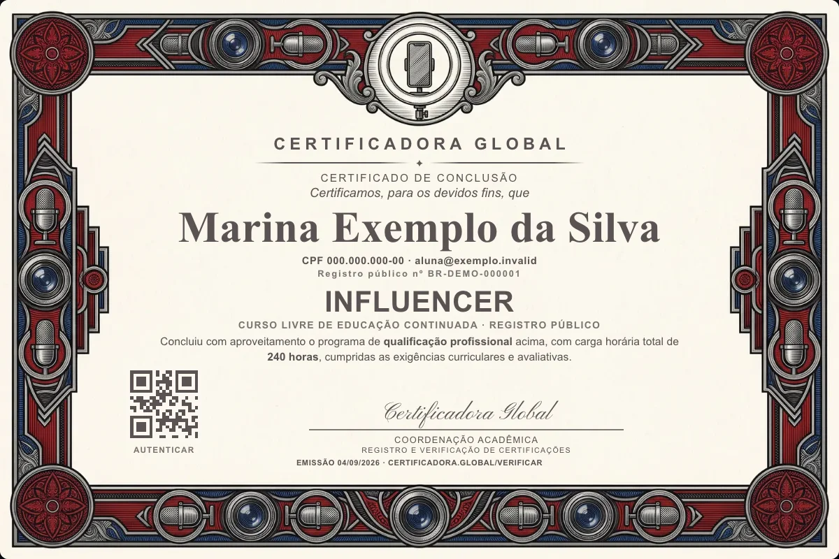 Capa do curso Influencer