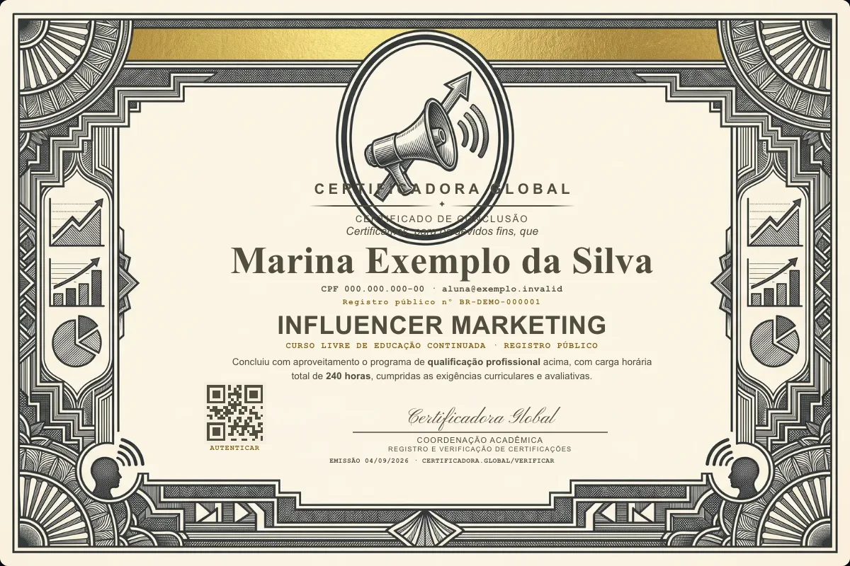 Capa do curso Influencer Marketing