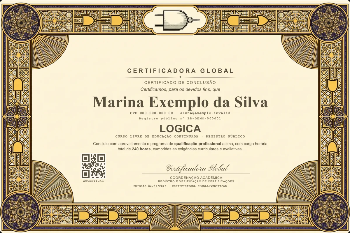 Capa do curso Logica