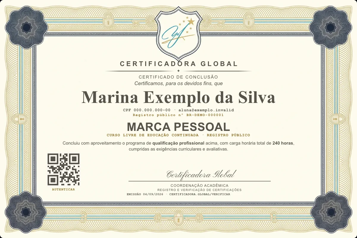 Capa do curso Marca Pessoal