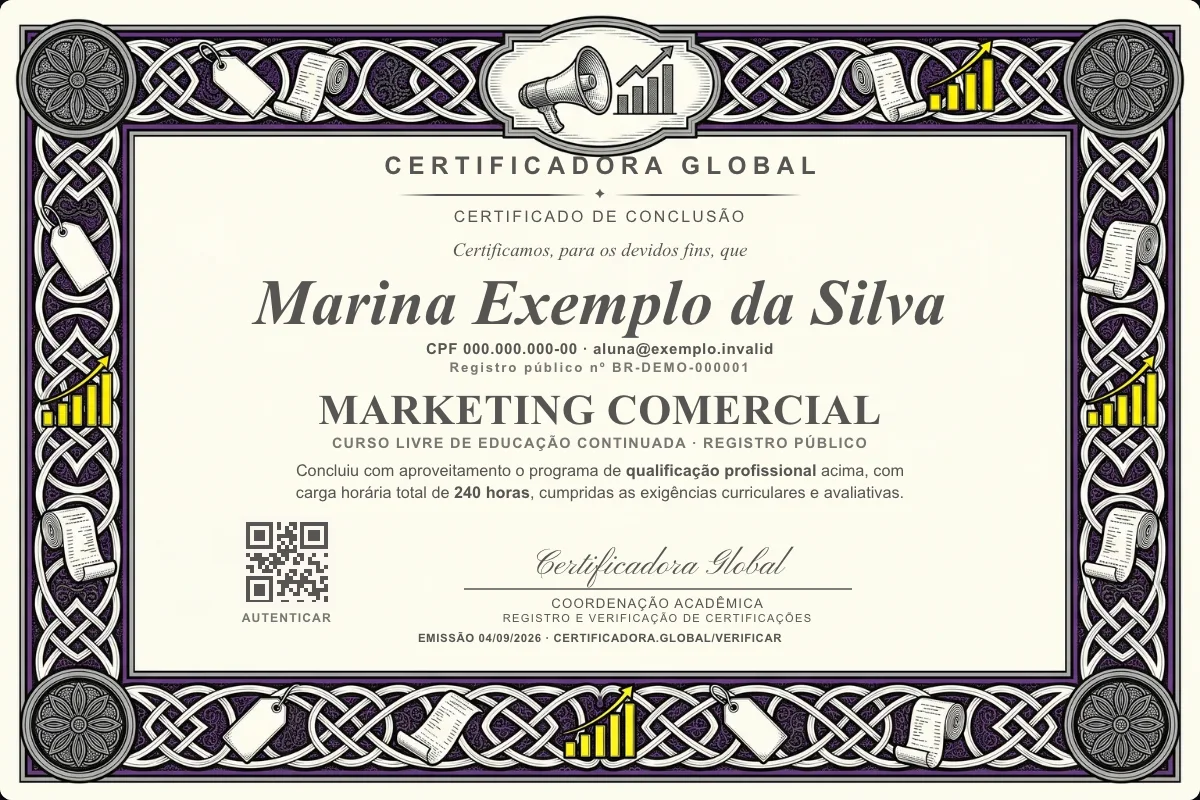 Capa do curso Marketing Comercial
