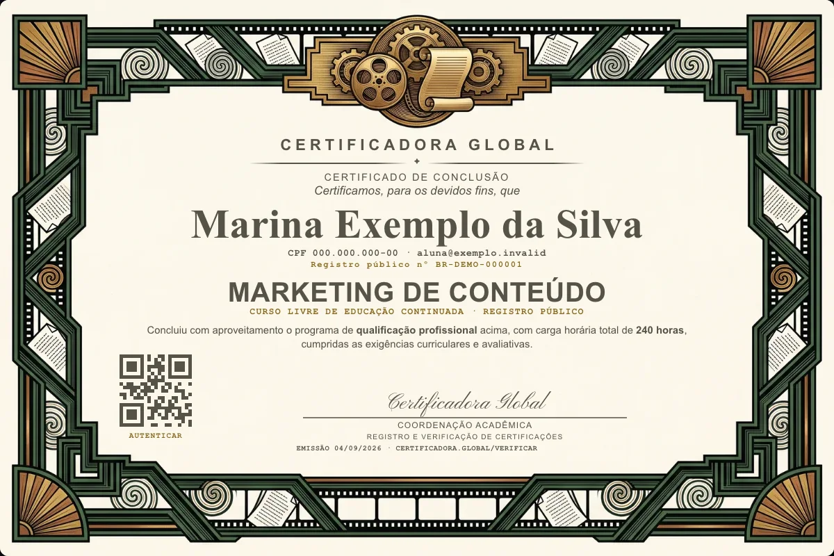 Capa do curso Marketing de Conteúdo